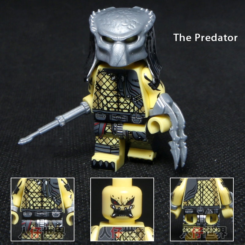 Karakter Film Alien Killer Predator Man Aberdeen Puzzle Rakitan Blok Bangunan Mainan Dekorasi Desktop