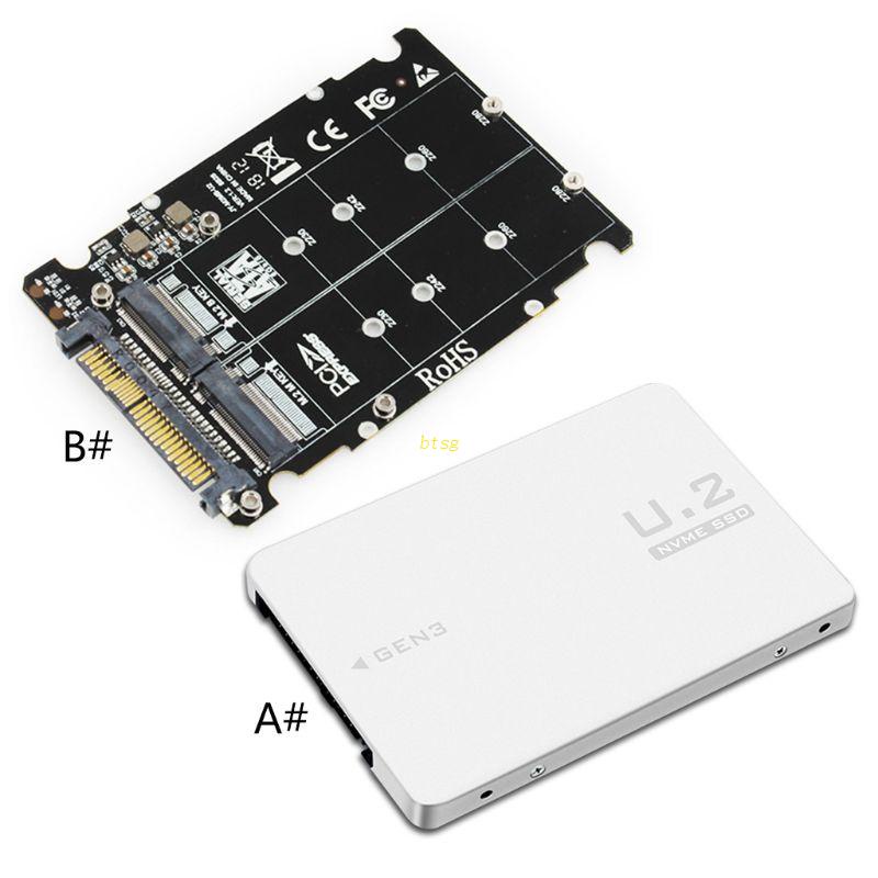 Btsg Untuk M.2 Ssd To U.2 Adapter 2In1 Untuk M.2 Nvme Dan Sata-Bus Ngff Ssd Ke Pci-E U.2