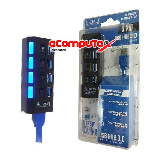 USB HUB SAKLAR 3.0 4PORT MTECH TERMINAL USB 4 PORT PERBANYAKAN USB