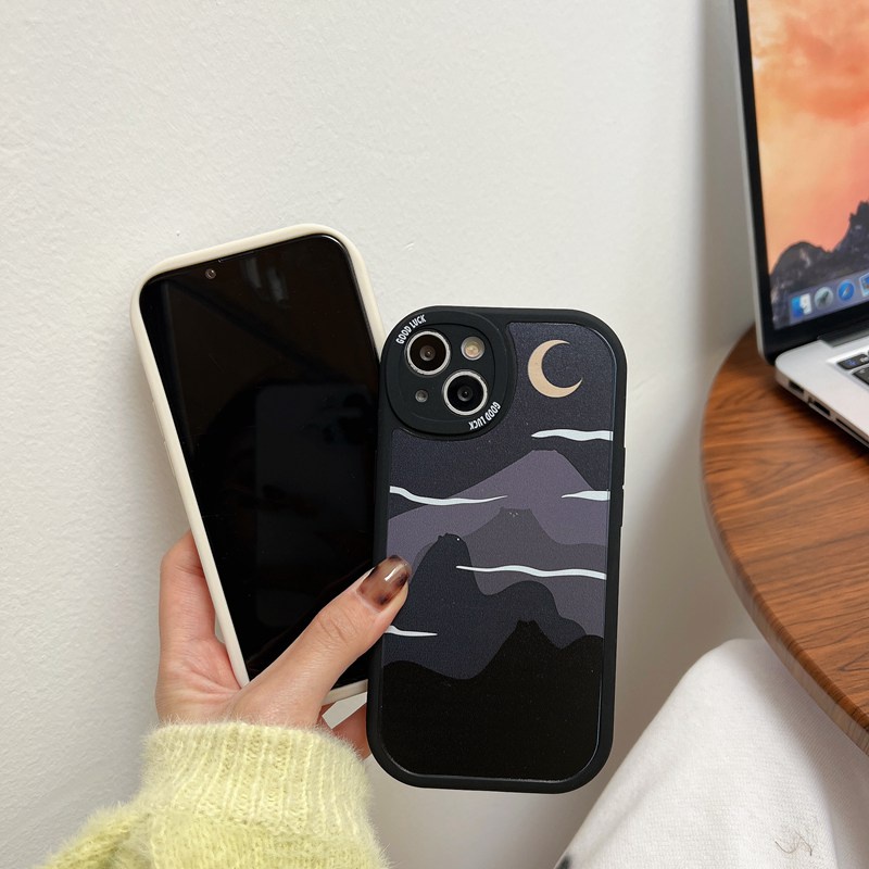 Black Landscape Soft Case INFINIX HOT 10 11 Play 11s 10s 9 Play Note 8 Smart 5 6 Lite Couple Black Case