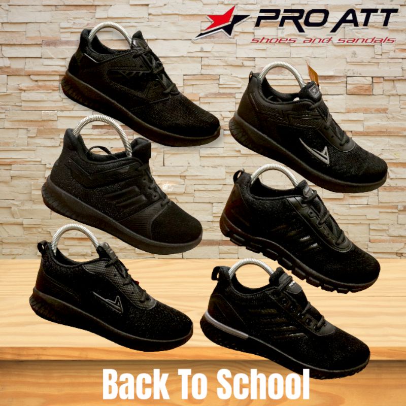 Sepatu Sekolah Pro Att Hitam Polos Sepatu Pria dan Wanita