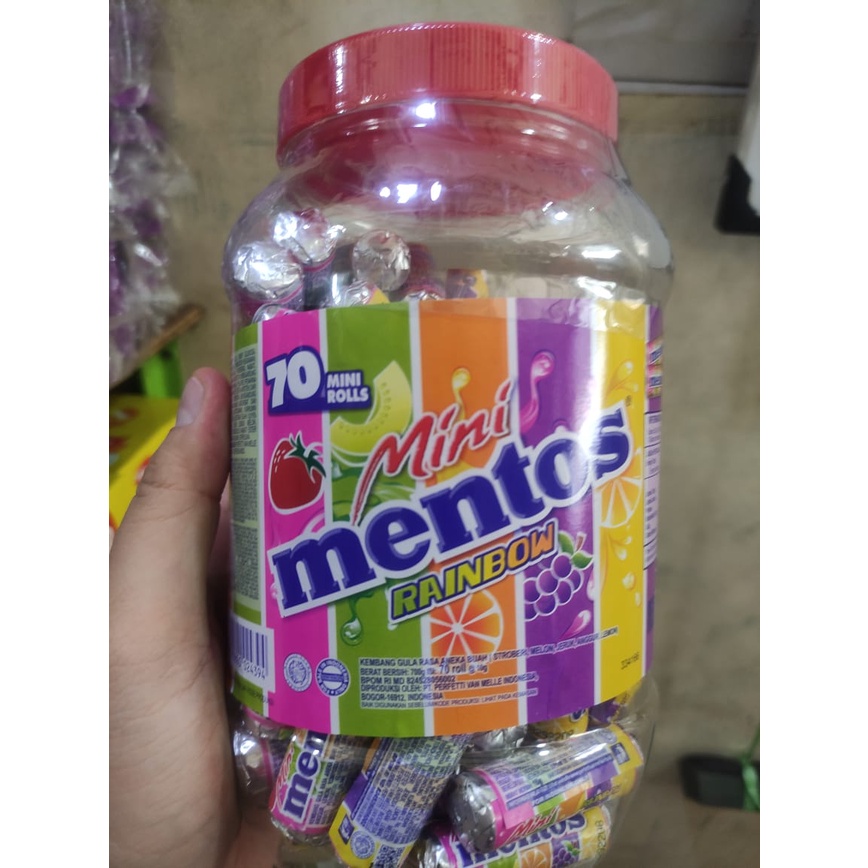 

MENTOS ROLL TOPLES MINI ISI 70 PCS RAINBOW