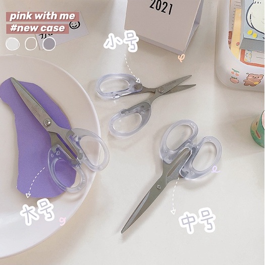 

YY 39 Gunting Kertas Transparant Scissor Simple Fancy Ins Korea Style 3 Ukuran