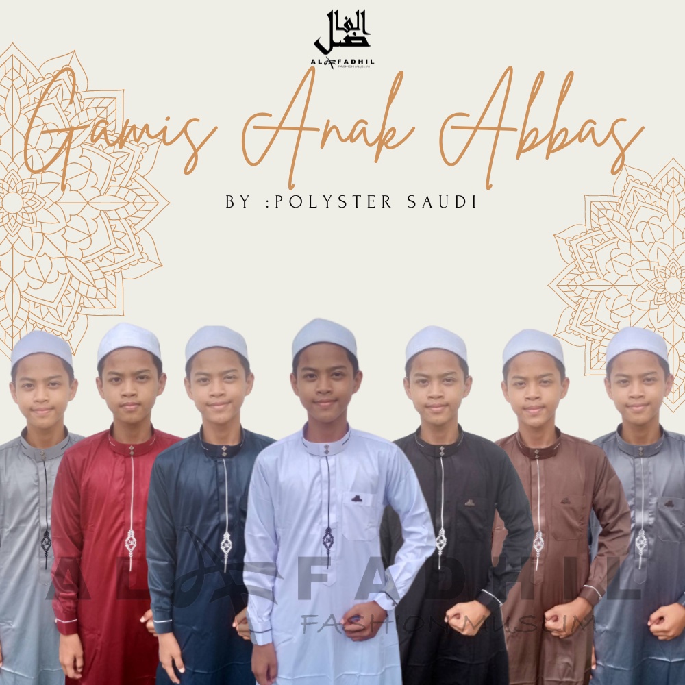 Al Fadhil ABBAS Baju Jubah Gamis Anak Laki laki Busana Pakaian Fashion  anak Remaja Laki Laki Muslim