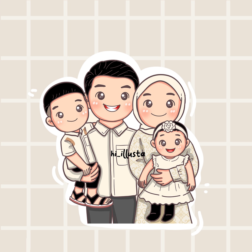 ilustrasi digital  TIPE CHIBI / ilustrasi wajah / ilustrasi murah/ kartun wajah / vektor / edit foto murah/ jasa edit