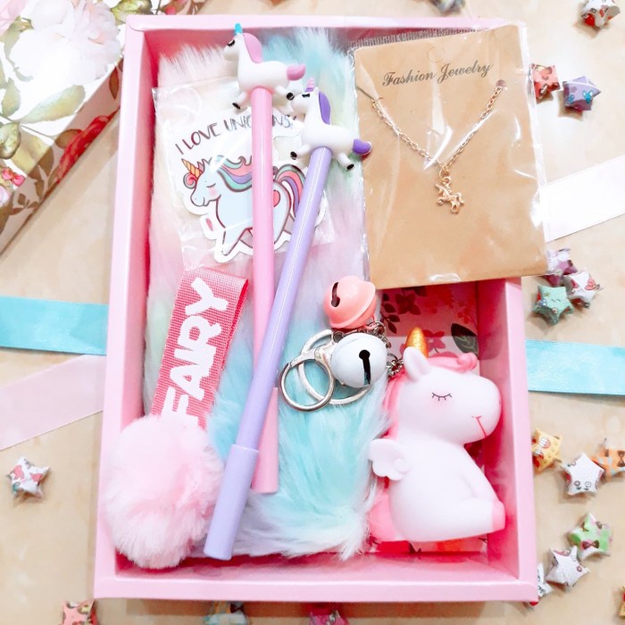 

(COD) Paket Giftbox / Hampers / Hadiah Pastel Unicorn 2 (Premium)