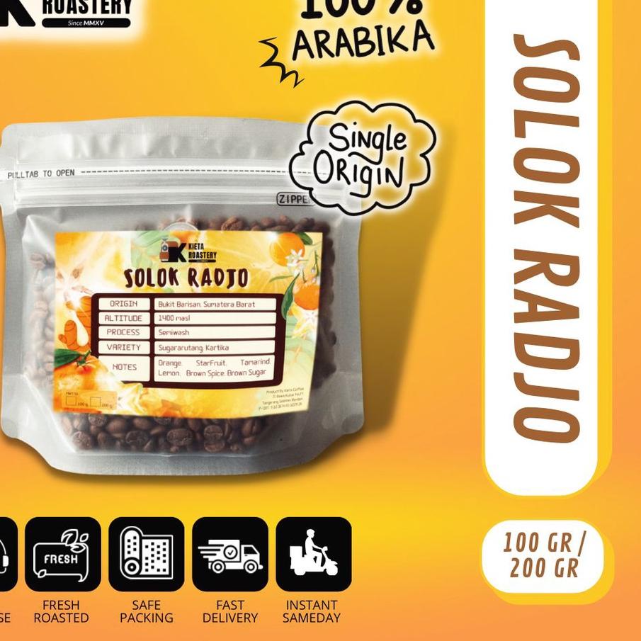 

♟ Biji Kopi Arabika Solok Radjo Premium 250gr kieta coffee ★