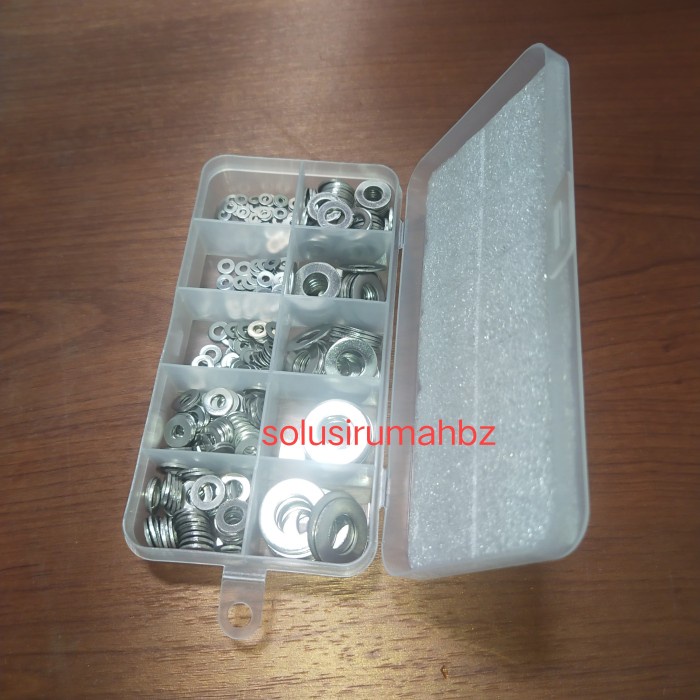 ring plat set stainless steel + kotak 360pc m2 m2.5 m3 m4 m5 m6 m10 m8