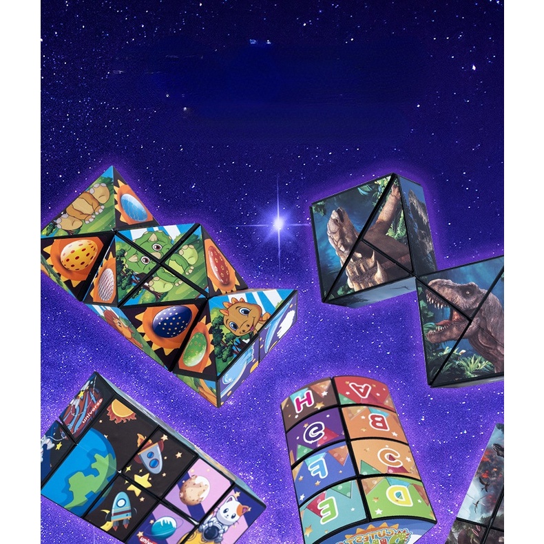 Mainan Dekompresi Kubus Ajaib Yang Pernah Berubah Tiga Dimensi Geometri 3b Tak Terbatas Magic Cube Mainan Puzzle Anak
