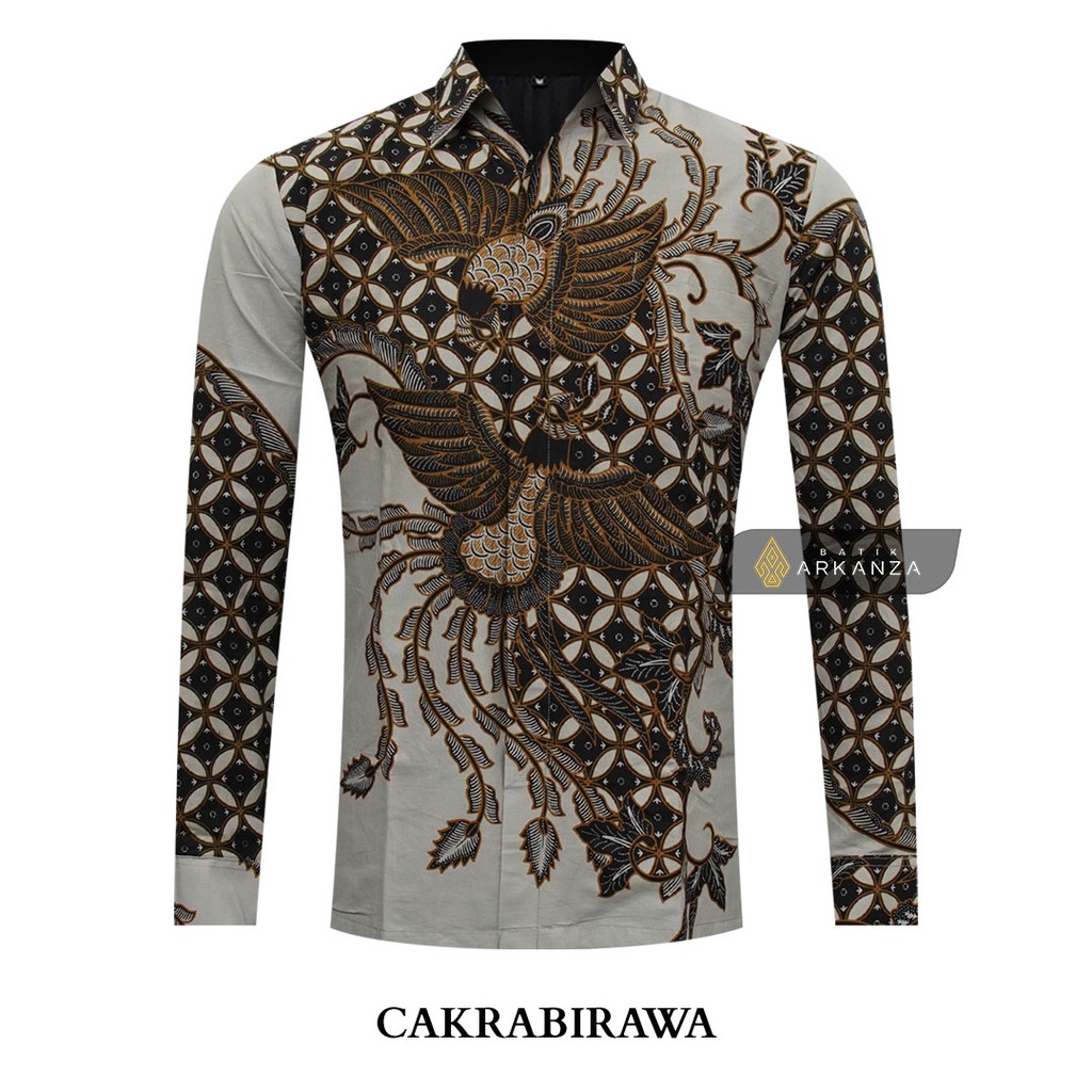 Baju BATIK ARKANZA Motif CAKRABIRAWA Hem Atasan Kemeja Baju Batik Premium Pria Cowok Laki Laki Slimfit Full Lapis Furing Tangan Lengan Panjang Lengan Pendek Original Asli Solo Laweyan GUDANGARKANZA_0803