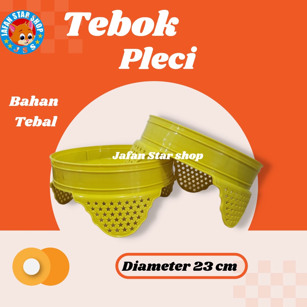 Ready Tebok Heloped Pleci Plastik Motif Bintang Sss Diameter 23Cm Warna Hitam Biru Kuning Merah