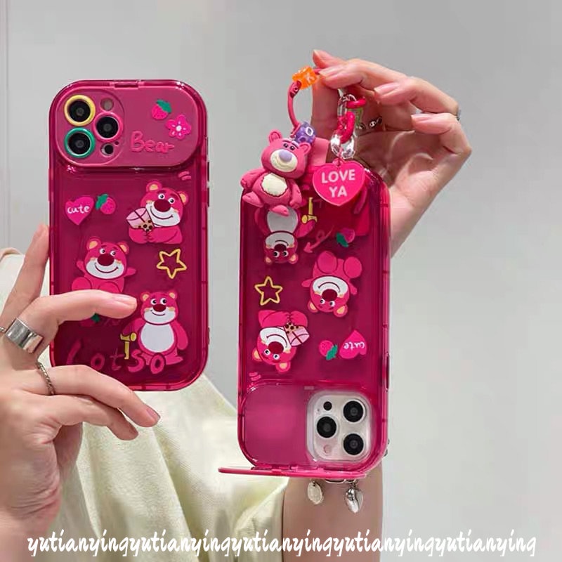 IPHONE Flip Kreatif Make Up Mirror Case Kompatibel Untuk Iphone11 12 14 13 Pro Max7 8 Plus X XR XS MAX SE 2020 Kartun Lucu The Powerpuff Gadis Lembut TPU Phone Cover