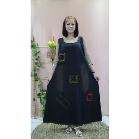 Overall jeans jumbo// Overall jeans wanita dewasa//  baju ibu hamil LD 110 LD 120 LD 130