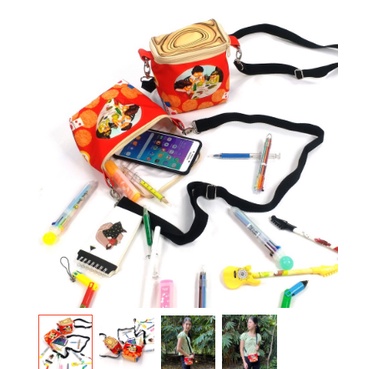 tas selempang Kaleng Biskuit Mini Kecil tas untuk vape Bahan : Canvas / Tas Bahu Selempang ONDE