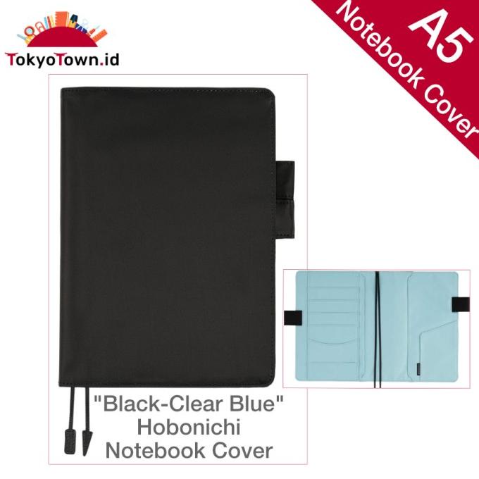 

Notebook Cover A5 Black - Clear Blue Hobonichi # Midori