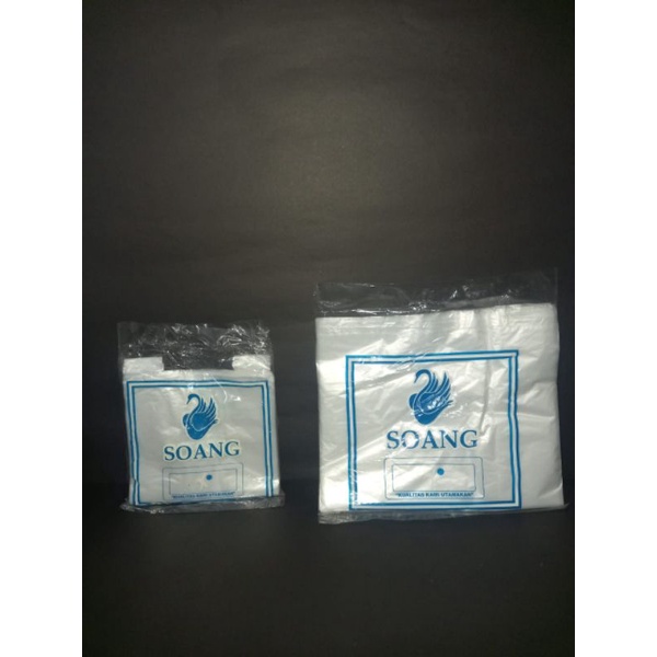 Plastik Kantong Kresek HD Soang Biru - Kresek Bening Merk Soang Biru Berat 140Gram/pck Ukuran 15 & 2