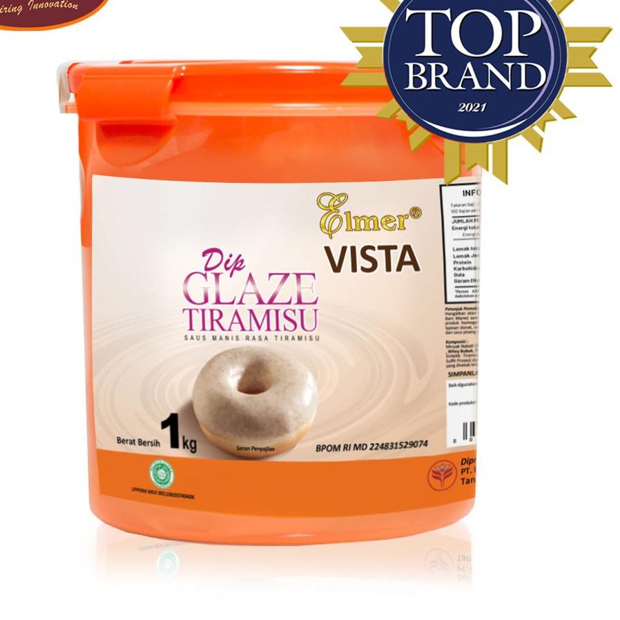 

○ Elmer Dip Glaze Tiramisu Vista 1 kg | Topping Donat | Selai Roti ♡