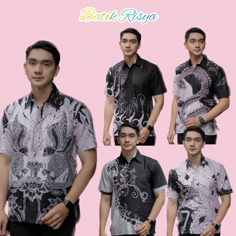 BAJU BATIK PRIA VARIASI WARNA BIRU BATIK PRIA  LARIS