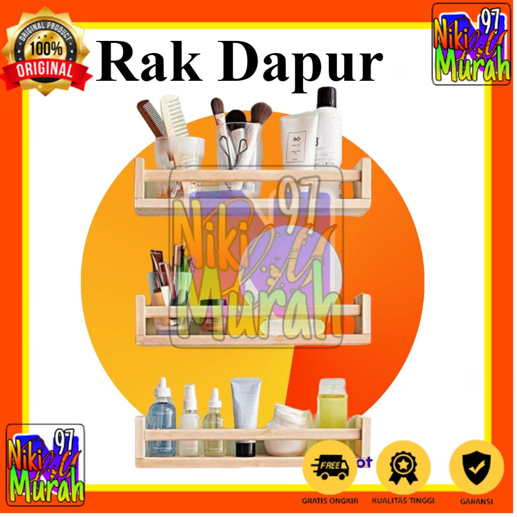 Rak Bumbu Dapur Wadah bumbu Kayu Jati Belanda