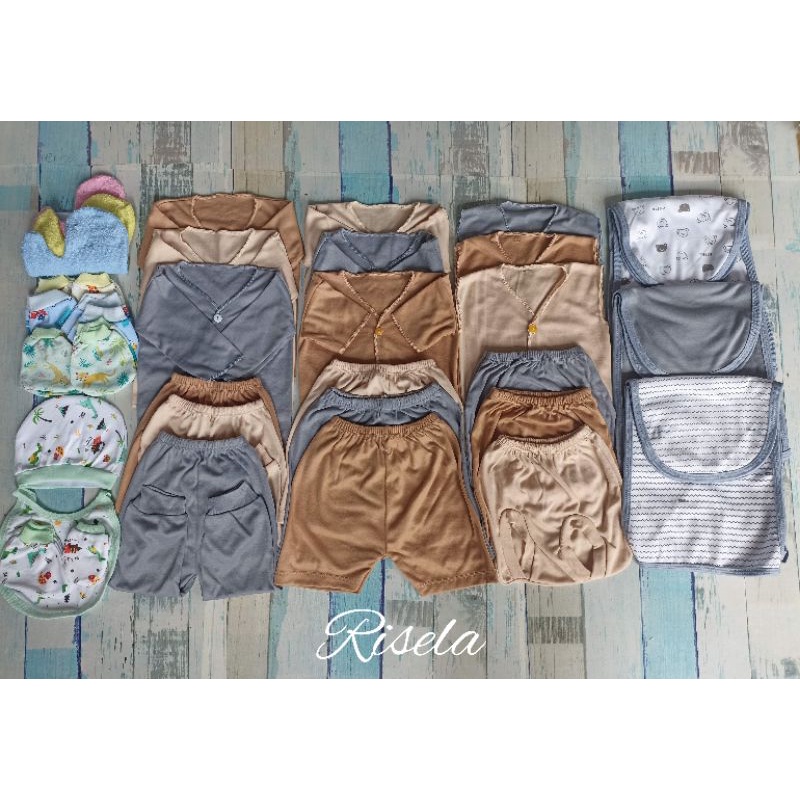 Set Perlengkapan Bayi Newborn isi 40 Pcs seri Coklat