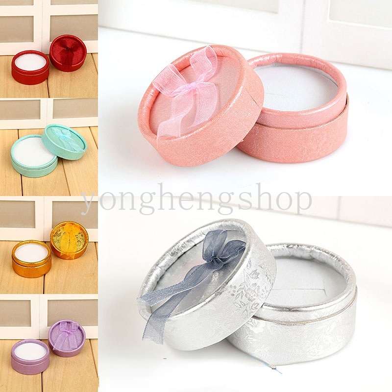 Ikatan Simpul Bulat Kotak Cincin Anting Pernikahan Pertunangan Gift Packaging Box Cincin Kalung Organizer Tempat Display Perhiasan