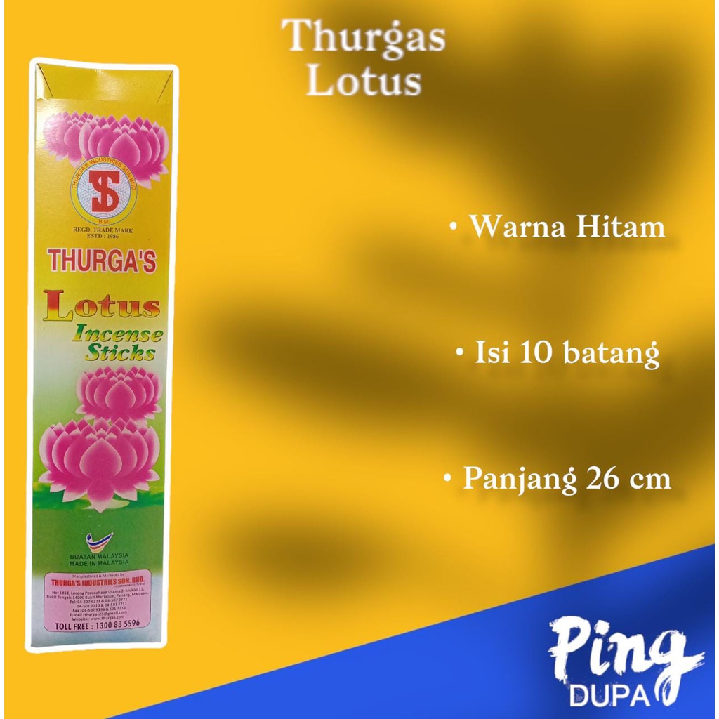 Dupa Hio India Thurgas Lotus Isi 10 Batang