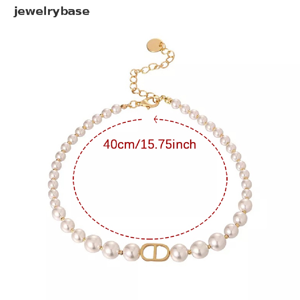 [jewelrybase] Fashion Bohemian Huruf CD Mutiara Choker Kalung Punk Kalung Untuk Wanita Perhiasan Tubuh Perhiasan Butik