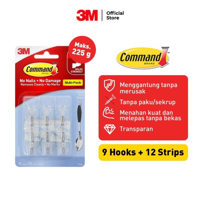 Ktmstore Command hook 3M Gantungan Barang Clear Small Wire Hook 17067-9CLR