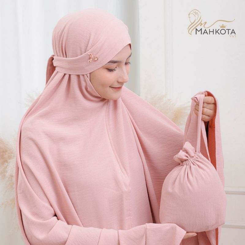 Mukena Dewasa Jumbo Crinkle Airflow 3in1  Mukenah Lesty Crincle Airflow Polos Premium Model Terbaru Traveling French Mini Pouch