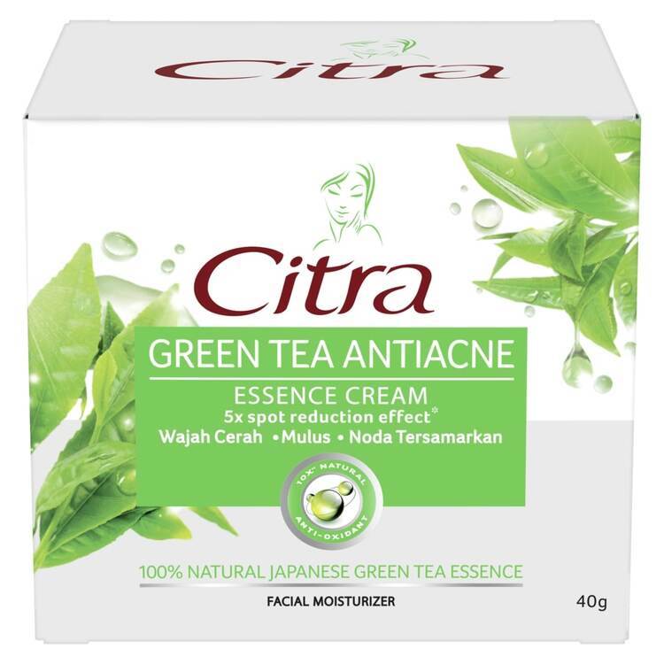 Citra Moisturizer Krim Wajah Pelembab Wajah - Anti Acne Green Tea 5X Spot Reduction 40g Twinpack