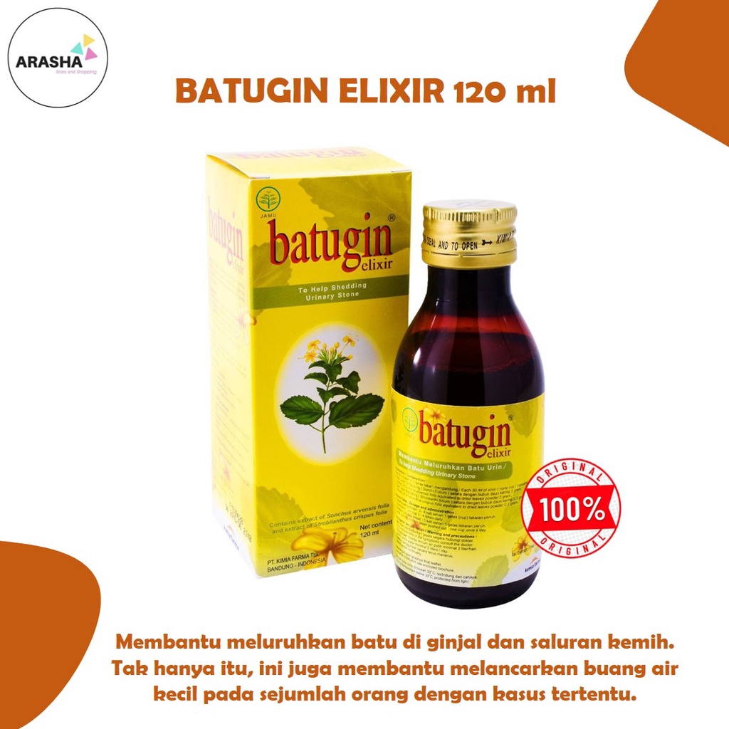 BATUGIN ELIXIR 120 ml - Meluruhkan Batu Ginjal - Mengobati Batu Ginjal Tanpa Operasi