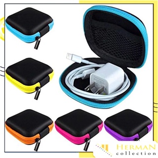 HC Dompet Headset & Koin Petak Pouch Penyimpanan Charger Mini Case Organizer Kabel Headset Bluetooth Kotak Penyimpanan Serbaguna