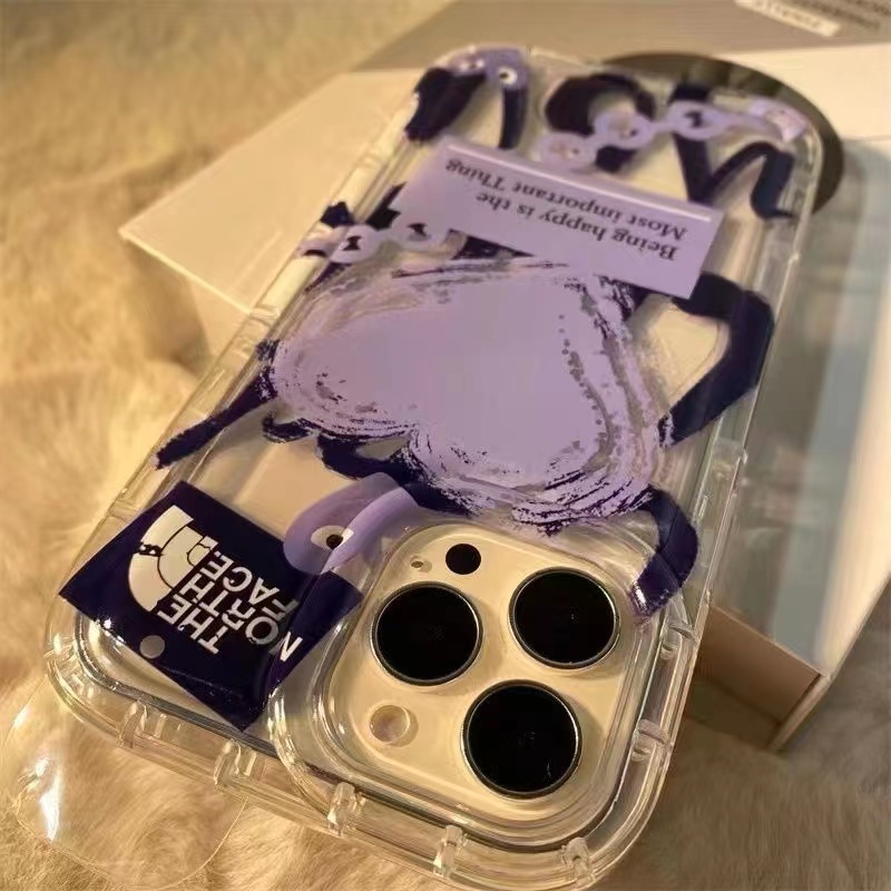 IPHONE Ins Cinta Graffiti Cocok Untuk Iphone14 14pro 14plus 13 13mini 13pro 13prm iPhone12 7Plus 8Plus Xr XS 13 12mini Pro Max Empat Sudut Casing Ponsel Transparan Tahan Guncangan