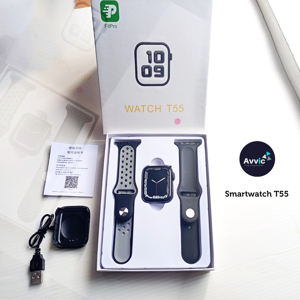 Jam Tangan T55 Smartwatch Bluetooth Double Strap Layar Sentuh 2 Tali Telephone Ganti Foto