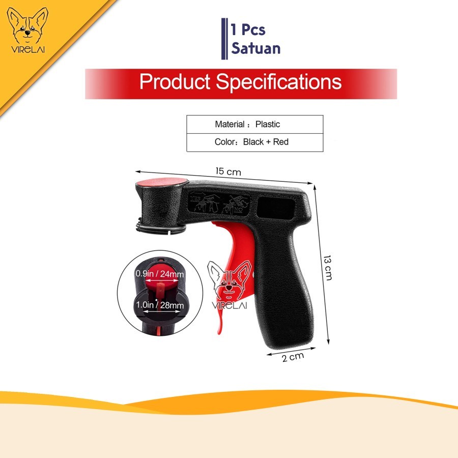 [Random / Hitam+Merah] Spray Gun Pilok / Alat Bantu Cat Semprot Pilox / Alat Spray Gun Manual