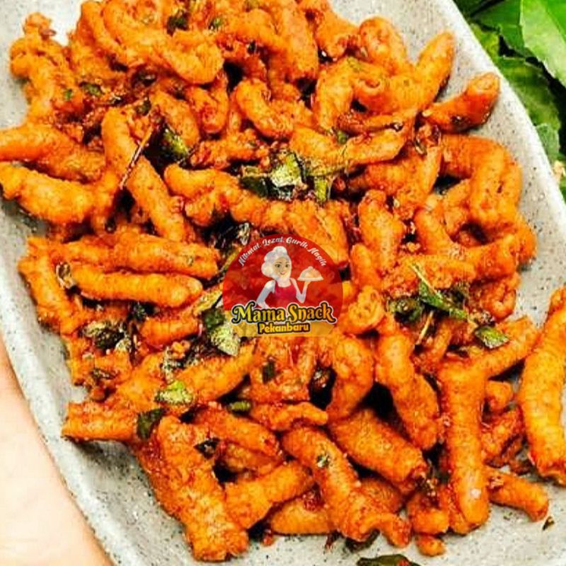 

Kripik Usus Crispy Pedas Daun Jeruk Usus Pedas