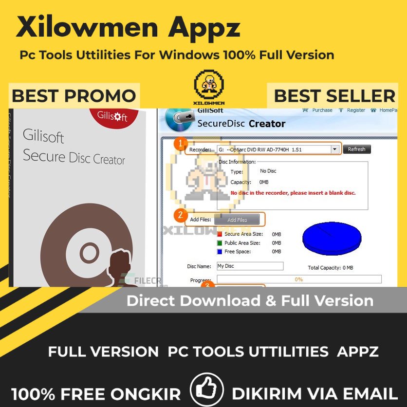 [Full Version] GiliSoft Secure Disc Creator Pro PC Tools Software Utilities Lifetime Win OS
