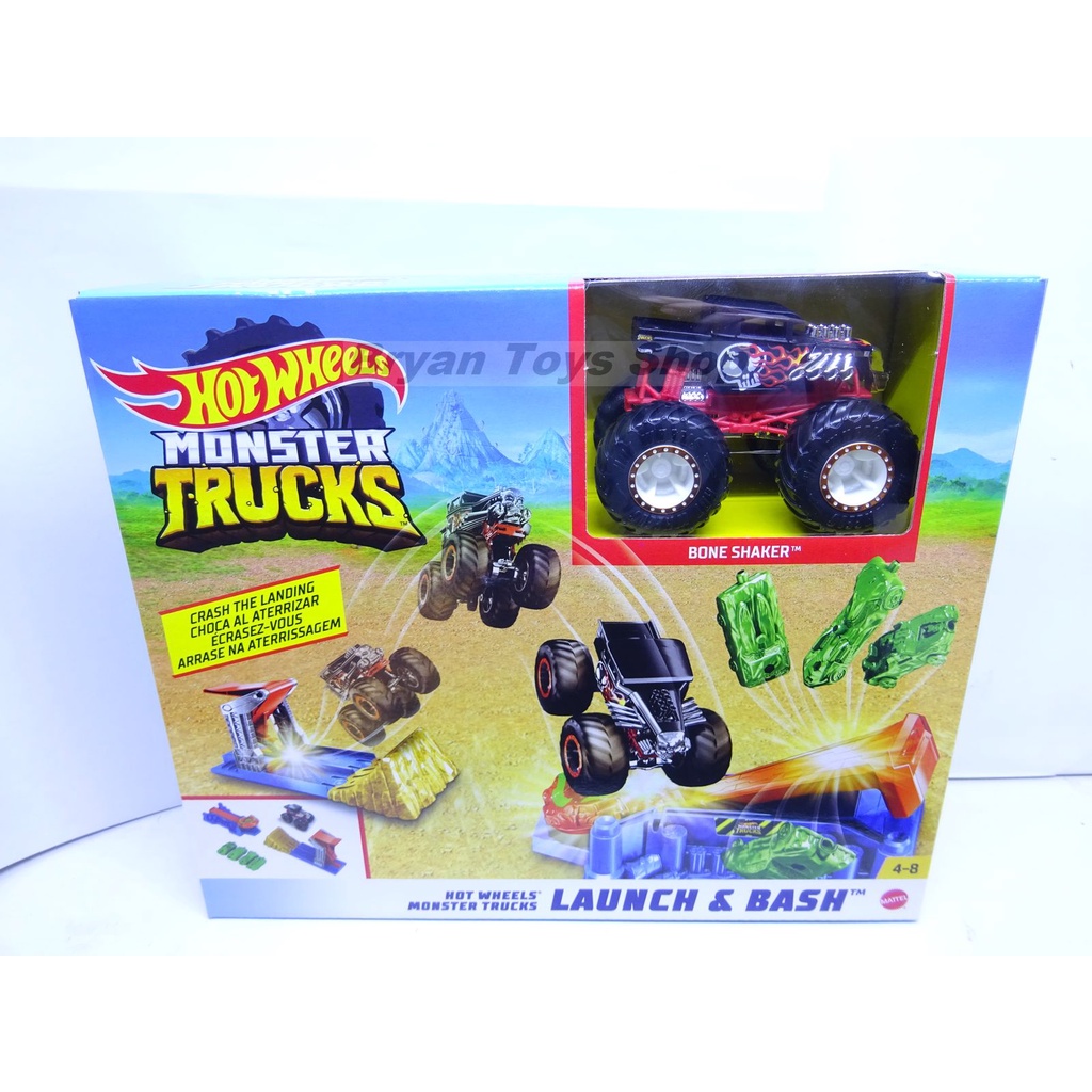 Hot Wheels Monster Trucks Launch and Bash Bone Shaker