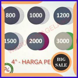 limited stock Amplas Bulat 4 inch Velcro Tempel Gerinda grit 320 - 3000 per biji 1F3B23
