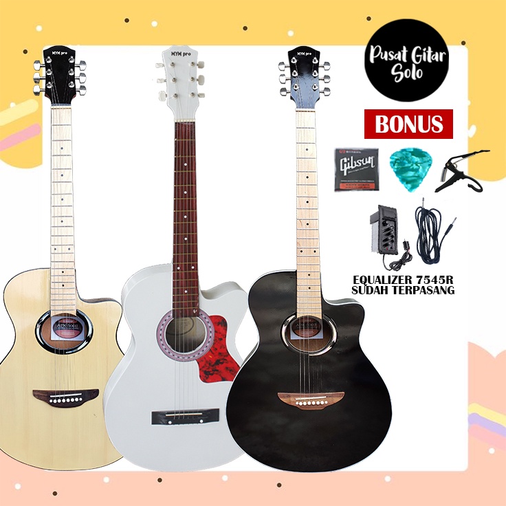 Gitar Pemula Akustik Elektrik murah bonus lengkap FREE PACKING KAYU DAN GARANSI