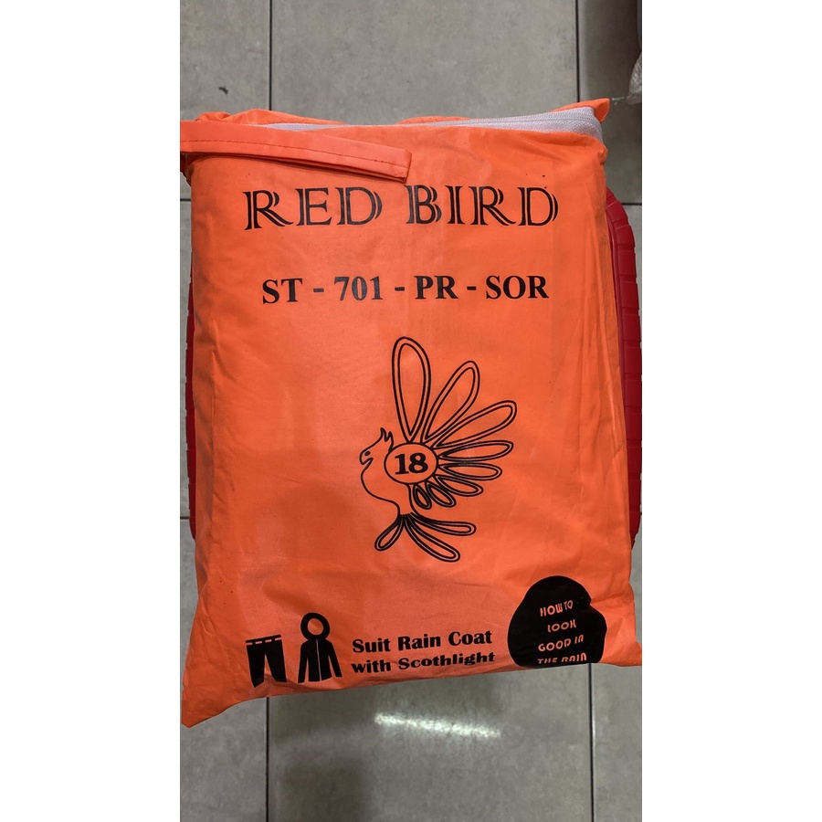 JAS HUJAN SETELAN PARASUT ANTI REMBES ORIGINAL RED BIRD ST 701 - ORANGE