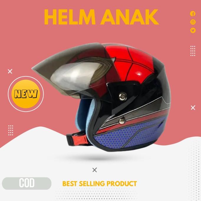 Helm Anak Karakter Umur 3 4 5 6 7 8 Tahun Sudah SNI
