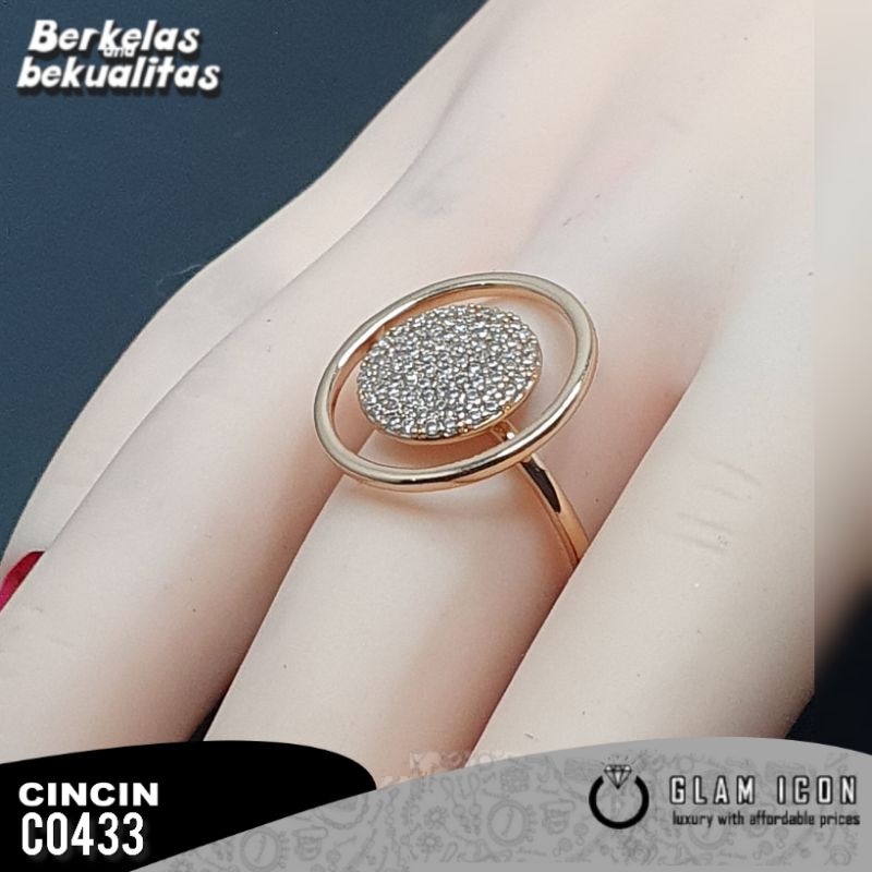 Cincin Wanita Motif Lingkar Flat Full Mata C0433