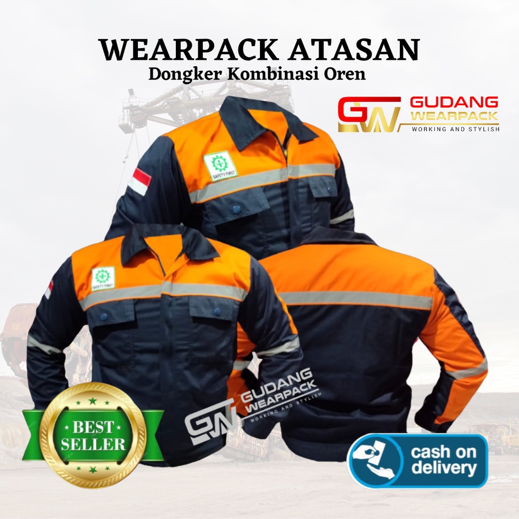 Bagus Uniform - Pakaian Kerja Seragam Proyek Warna Dongker Oren