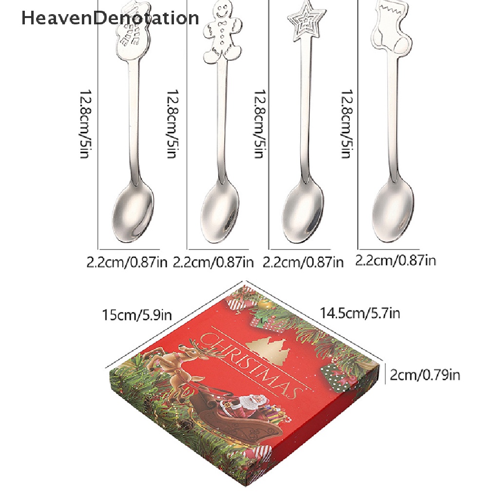 [HeavenDenotation] 4pcs / set Stainless Steel Coffee Tea Spoons Tableware Dinnerware Cutlery Dinner HDV