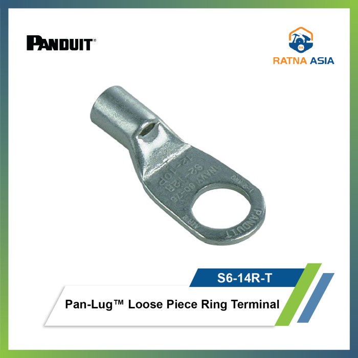 Kabel Skun Panduit S6-14R-T Pan-Lug Loose Piece Ring Terminal