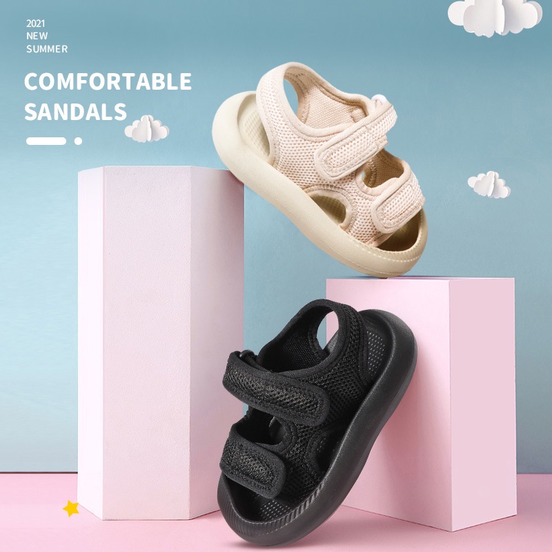 Sendal Anak Anak Sandal Anak Desain Anti-slip Dan Bernapas Sepatu Balita Desain Pelindung Jari Kaki  Eva Sandal Import