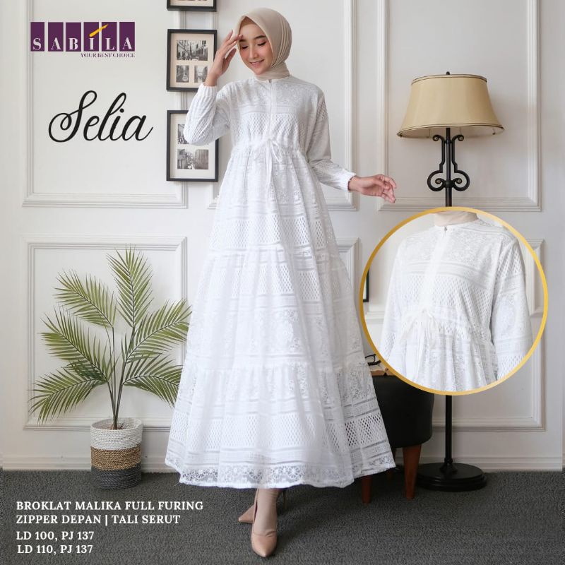 Selia Dress Putih Wanita Original by Sabila