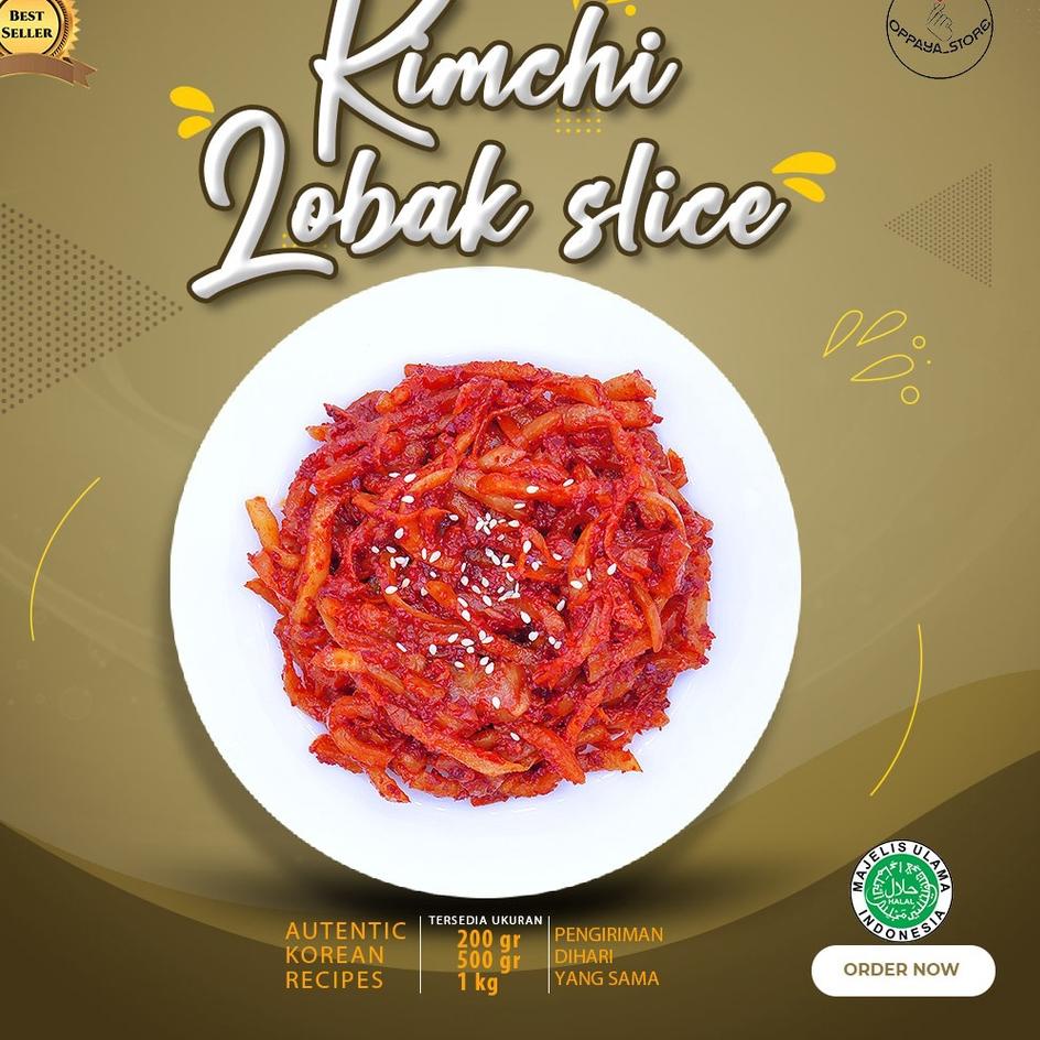 

❀ Fresh Kimchi Lobak Wortel Slice 500 Gram Dibuat Chef Korea Asli Enak ←