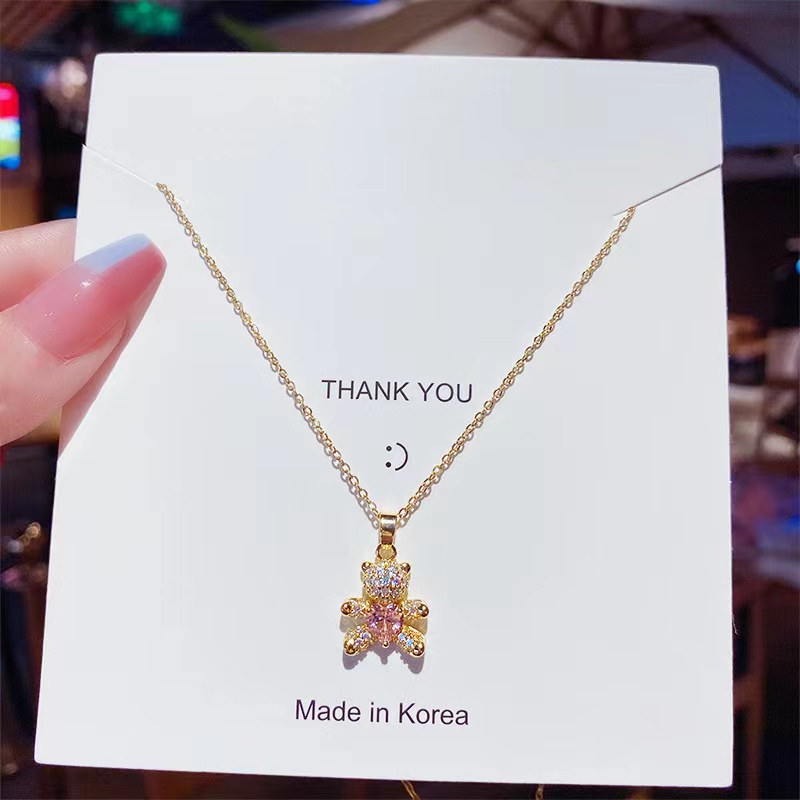 Korea Gaya Baru Kalung Baja Titanium Kupu-Kupu Kalung Kristal Kepribadian Perempuan Desain Sederhana Rantai Klavikula Aksesoris Hadiah